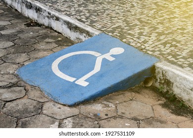 accessibility ramp for wheelchair users with accessibility symbol design