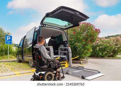 Accessible car with wheelchair lift ramp for person with disability. - Powered by Shutterstock