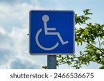 Accessible Parking: Handicap Parking Sign in Parking Lot