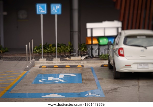 Accessible parking at\
store,\
Bangkok,Thailand