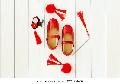 Accessories For Chinese New Year On Wood Tabel