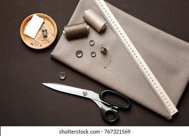 Accessories For Tailoring On Table