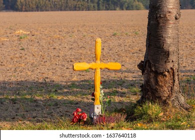 An Accident Cross To Commemorate An Accidental Death