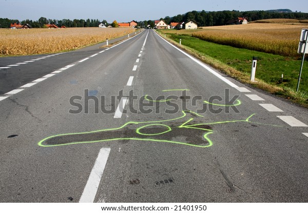 Accident with a motorcycle\
on a highway