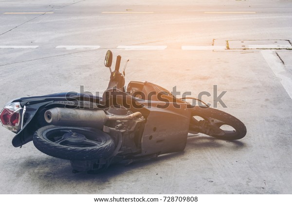 Accident motorcycle on the\
road