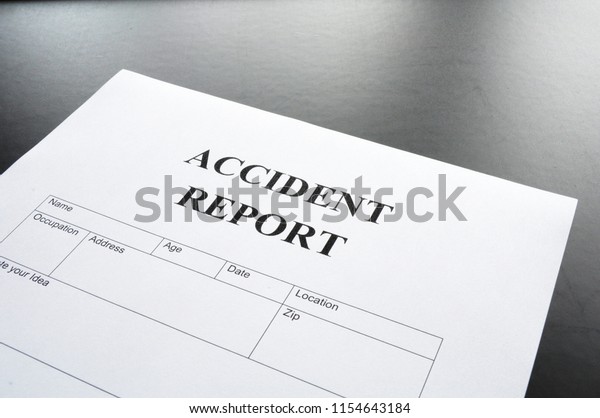 accident report form or document showing\
insurance concept