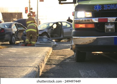 An Accident Scene On The Road Of A Country