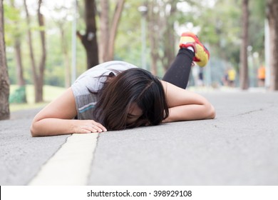 Accident. Stumble And Fall While Jogging