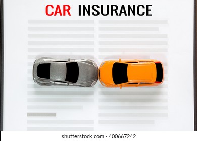 Accident Toy Car With Car Insurance.