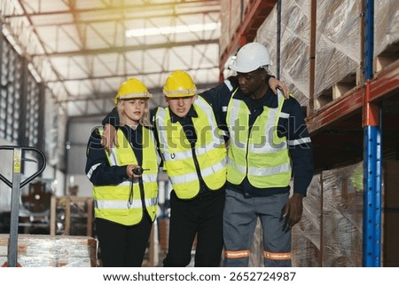 Accident in warehouse. Warehouse worker accident at work during working in warehouse. Industrial accident. Health safe of work and safety first concept