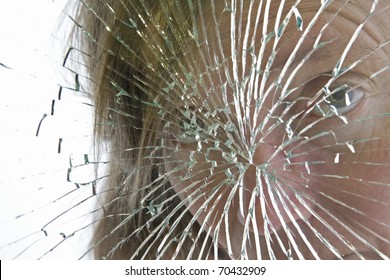 Accident - Woman And Broken Glass