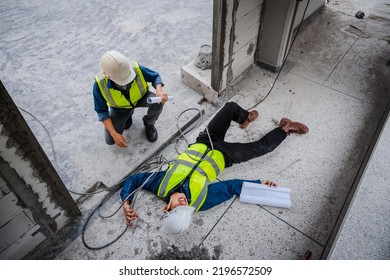 Accident Work Asian Engineer Electrician Electrocuted Stock Photo ...