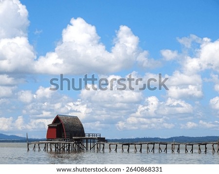 The accommodation building facilities at the Bird Island Nature Tourism Park in Tanah Bumbu Regency, South Kalimantan Province, Indonesia, are very enchanting.