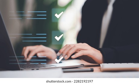 accountant Audit documents, quality assessment management With a checklist, business document evaluation process,market data report analysis and consulting,plan review process and assess correctness

 - Shutterstock ID 2282192197