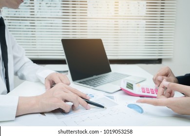accountant or banker making calculations. Savings,Concept finances and economy