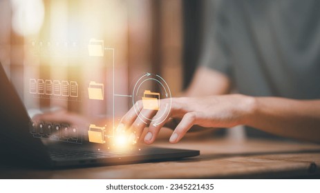 Accountant showing office document auditing concept ,plan review process and assess correctness ,Management of important document storage of organization ,document system ,accountant Audit documents - Shutterstock ID 2345221435