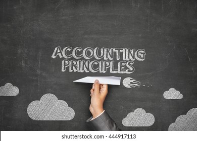 Accounting Principles Concept On Blackboard With Paper Plane