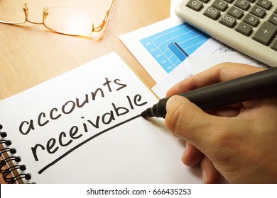 Accounts Receivable Written By Hand In A Note.