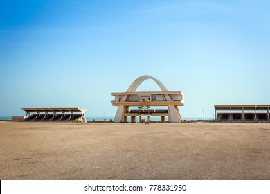 Accra, Ghana - January 23, 2014: Independence Square In Capital City Of Ghana, West Africa