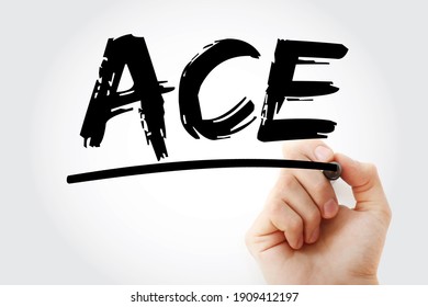 ACE - Angiotensin Converting Enzyme Acronym With Marker, Concept Background
