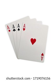 Ace Cards, Poker, Isolated On White Background 