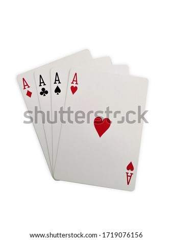 Ace cards, poker, isolated on white background 