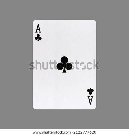 Ace of Clubs. Isolated on a gray background. Gambling. Playing cards. Cards.