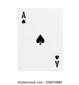 Ace of spades playing card, isolated on white background. - Shutterstock ID 338074880