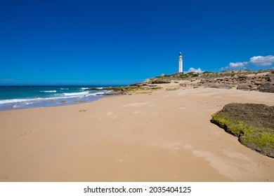 Aceitera Sandy Beach Next To Lighthouse Of Trafalgar Cape, Near Canos Meca (Barbate, Cadiz, Andalusia, Spain)