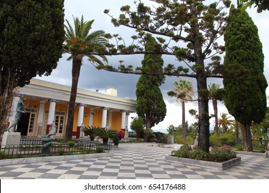ACHILLEION PALACE, CORFU ISLAND, GREECE - May 26, 2017: It was built by Empress of Austria, Elisabeth of Bavaria, also known as Sisi in 1890.
