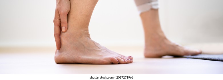 Achilles Tendinitis Pain. Heel Tendon And Ankle Injury