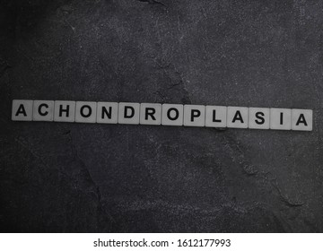 Achondroplasia, Word Cube With Background.