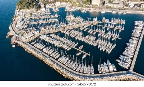 ACI marina Split, Croatia, aerial view on the luxury yachts