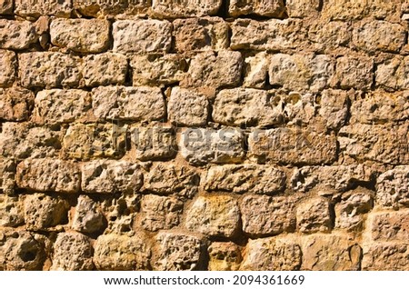 Acient brick wall. Grunge brick wall background. Background of old vintage brick wall. Outdoor and indoor interiors