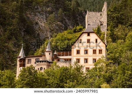 Acient fortress on a sunny summer day at Fernstein, Nassereith, Tyrol, Austria