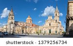 Acireale - The Duomo (Maria Santissima Annunziata) and the church Basilica dei Santi Pietro e Paolo.