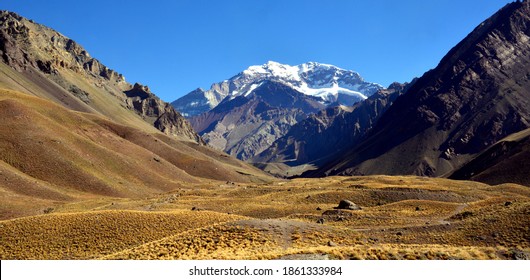 Aconcagua Provincial Park Is Located In The Mendoza Province In Argentina. The Andes Mountain Range Draws All Types Of Thrill Seekers Ranging In Difficulty Including Hiking, Climbing