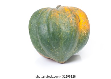 An Acorn Squash, Isolated On White.