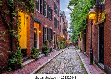 Acorn Street, Boston - Shutterstock ID 251325649