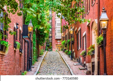 Acorn Street in Boston, Massachusetts, USA. - Shutterstock ID 773160580