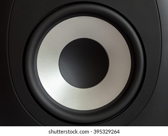 Acoustic Bass Loudspeaker, Stereo Speaker Close Up.