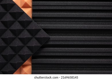 Acoustic Foam Wall Background Texture. Sound Isolation Material For Soundproof In Studio Or House Renovation