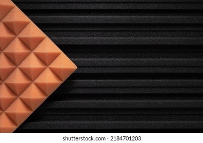 Acoustic Foam Wall Background Texture. Sound Isolation Material For Soundproof In Studio Or House Renovation