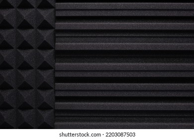 Acoustic Foam Wall Background Texture. Sound Isolation Material For Soundproof In Studio Or House Renovation