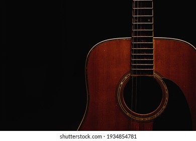 Acoustic Guitar Black Background Stock Photo 1934854781 