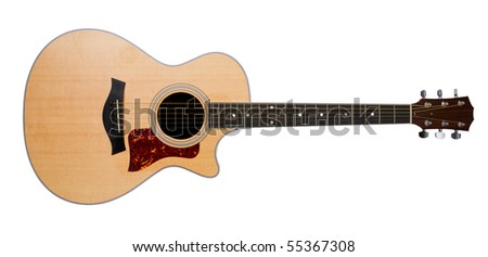 acoustic guitar with clipping path