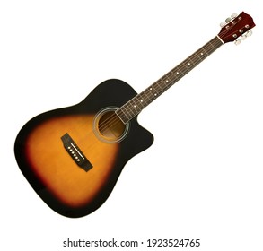 Acoustic Guitar Isolated On White