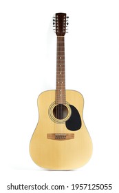 Acoustic guitar isolated on white background