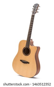 Acoustic Guitar Isolated White Background