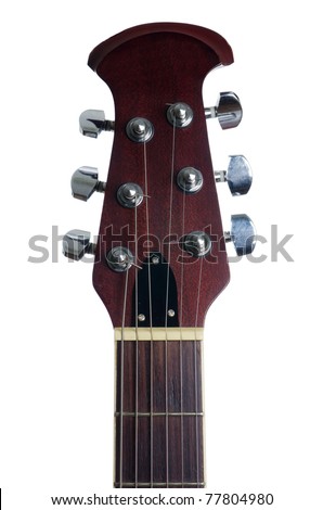 An acoustic guitars headstock